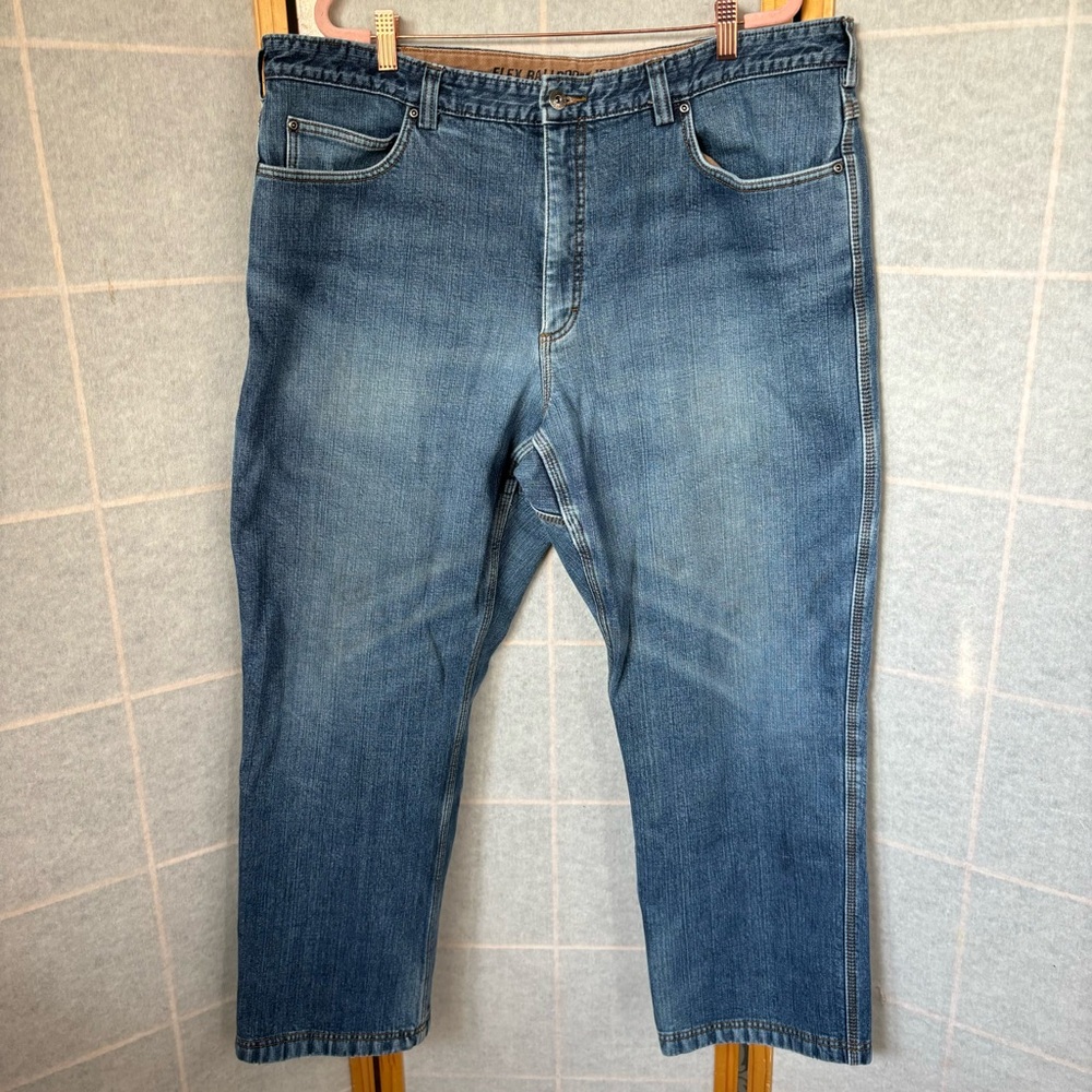 Duluth Trading Co. Men's Ballroom Duluth Flex Fleece-Lined Jeans 42W 30L Blue
